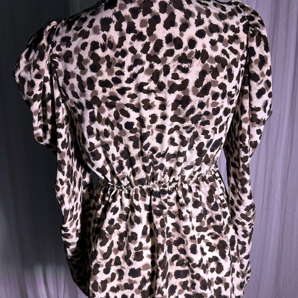 Topshop Maternity Leopard Print Blouse Top Women's Multi Size 8 - Picture 5 of 6